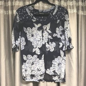 Lucky Brand Sheer Floral Top